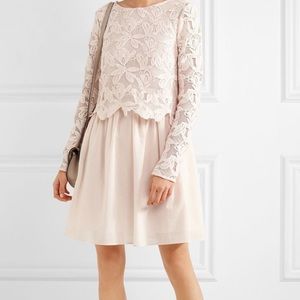 See By Chloé Layered Guipure Lace Cotton Mini Dress Pastel Baby Light Pink 6